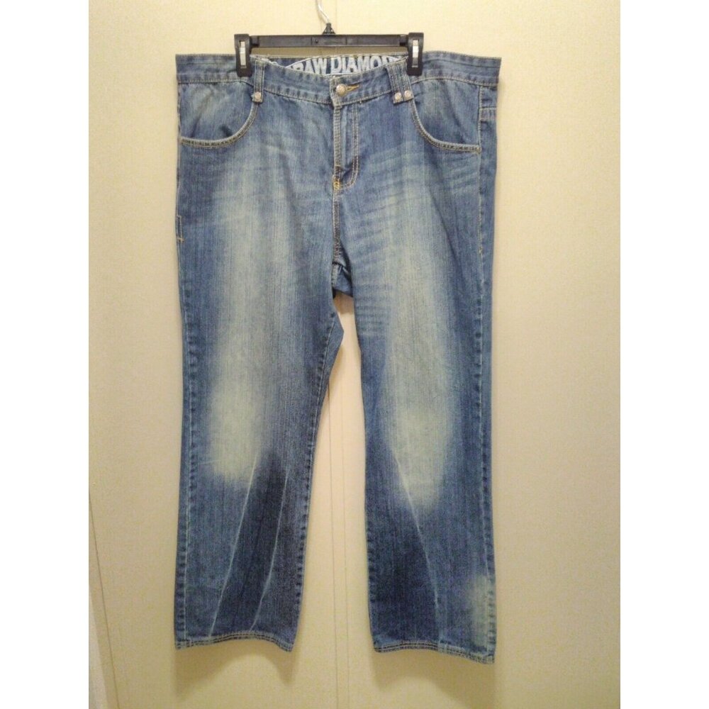 Raw Diamond Mens Denim Blue Jeans Straight Leg Size 42